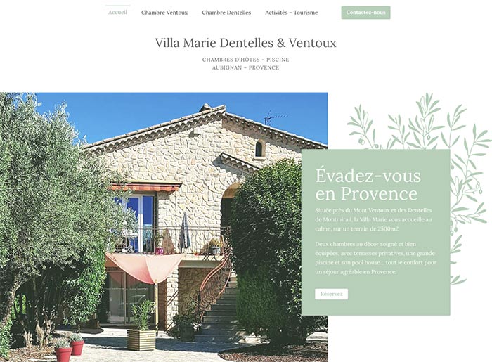 Webmaster Avignon, Nîmes, Aix en Provence, Orange - création site Internet Chambres d'hôtes